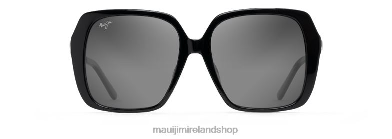Maui Jim Sunglasses Ireland 2J26J73 | Maui Jim Poolside Polarized Fashion Sunglasses Black Gloss/Neutral Grey