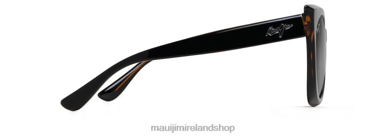 Maui Jim Sunglasses Ireland 2J26J76 | Maui Jim Pakalana Polarized Fashion Sunglasses Black with Tortoise Interior/Neutral Grey