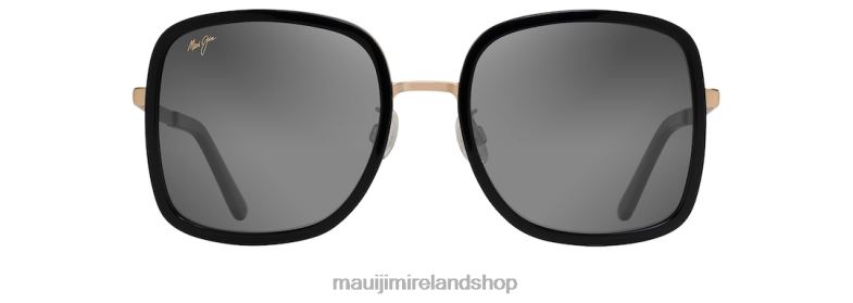 Maui Jim Sunglasses Ireland 2J26J79 | Maui Jim Pua Polarized Fashion Sunglasses Black with Gold/Neutral Grey