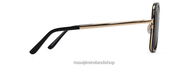Maui Jim Sunglasses Ireland 2J26J79 | Maui Jim Pua Polarized Fashion Sunglasses Black with Gold/Neutral Grey