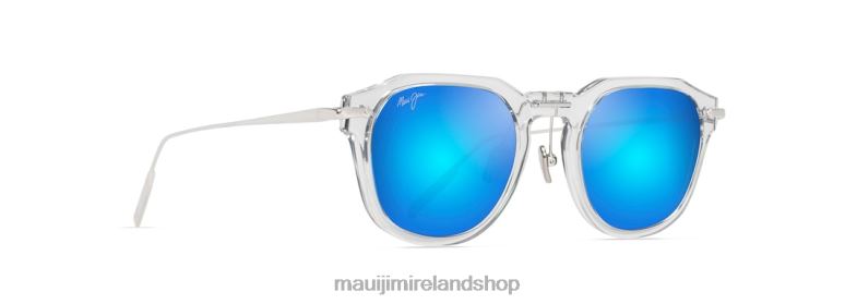 Maui Jim Ireland 2J26J42 | Maui Jim Alika Polarized Luxury Sunglasses Crystal with Silver/Blue Hawaii