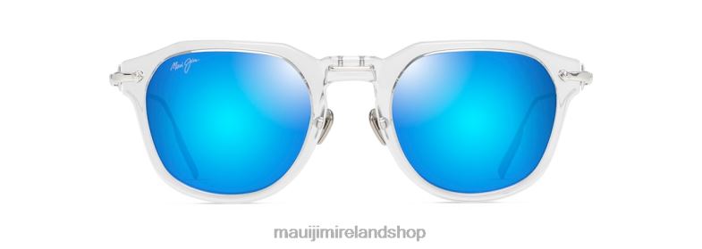 Maui Jim Ireland 2J26J42 | Maui Jim Alika Polarized Luxury Sunglasses Crystal with Silver/Blue Hawaii