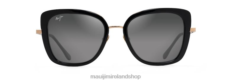 Maui Jim Ireland 2J26J90 | Maui Jim Violet Lake Polarized Luxury Sunglasses Black with Gold/Neutral Grey