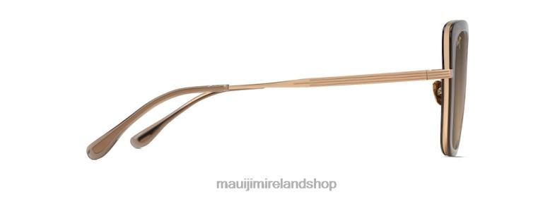 Maui Jim Ireland 2J26J91 | Maui Jim Violet Lake Polarized Luxury Sunglasses Transparent Taupe with Gold/HCL Bronze