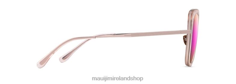 Maui Jim Ireland 2J26J92 | Maui Jim Violet Lake Polarized Luxury Sunglasses Transparent Pink with Rose Gold/Sunrise