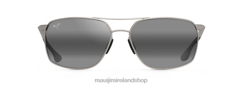 Maui Jim Sunglasses Ireland 2J26J100 | Maui Jim Pu\'U Kukui Polarized Rectangular Sunglasses Silver/Neutral Grey