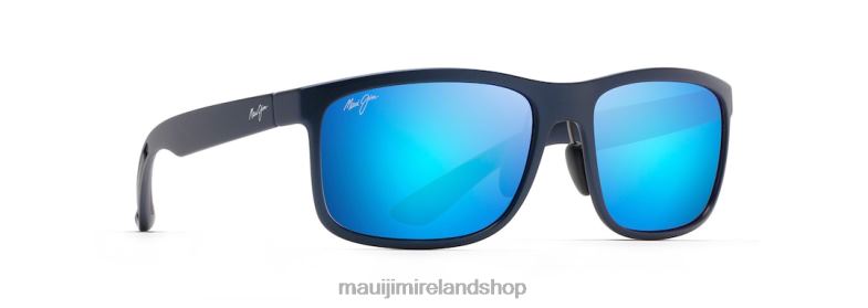 Maui Jim Sunglasses Ireland 2J26J145 | Maui Jim Huelo Polarized Rectangular Sunglasses Matte Blue/Blue Hawaii