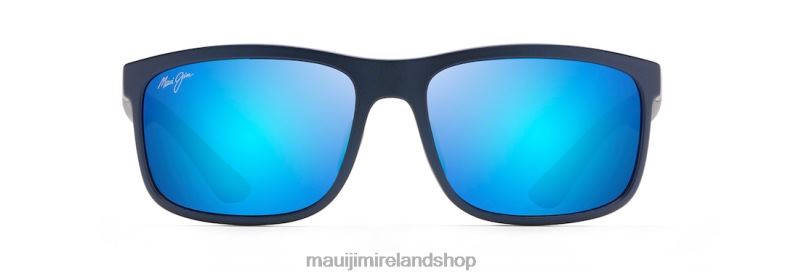 Maui Jim Sunglasses Ireland 2J26J145 | Maui Jim Huelo Polarized Rectangular Sunglasses Matte Blue/Blue Hawaii