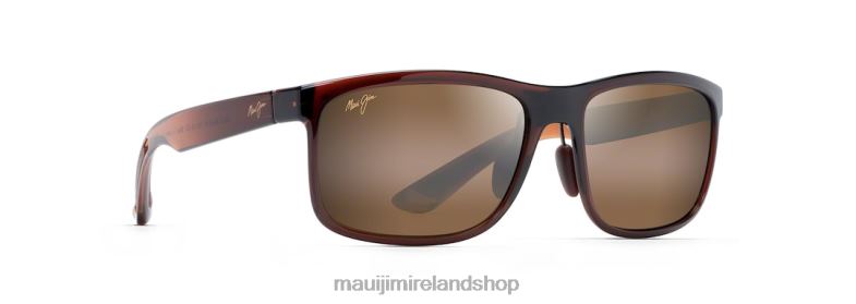 Maui Jim Sunglasses Ireland 2J26J146 | Maui Jim Huelo Polarized Rectangular Sunglasses Translucent Rootbeer/HCL Bronze
