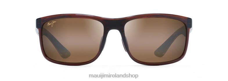 Maui Jim Sunglasses Ireland 2J26J146 | Maui Jim Huelo Polarized Rectangular Sunglasses Translucent Rootbeer/HCL Bronze