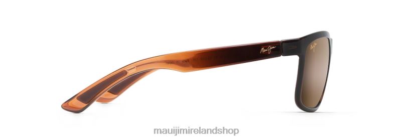 Maui Jim Sunglasses Ireland 2J26J146 | Maui Jim Huelo Polarized Rectangular Sunglasses Translucent Rootbeer/HCL Bronze