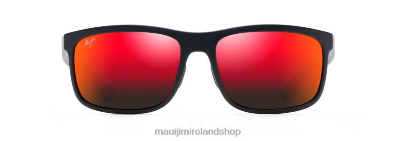 Maui Jim Sunglasses Ireland 2J26J147 | Maui Jim Huelo Polarized Rectangular Sunglasses Matte Black/HAWAII LAVA