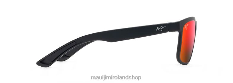 Maui Jim Sunglasses Ireland 2J26J147 | Maui Jim Huelo Polarized Rectangular Sunglasses Matte Black/HAWAII LAVA