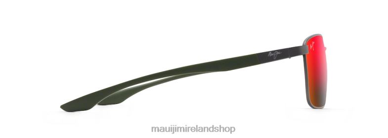 Maui Jim Sunglasses Ireland 2J26J169 | Maui Jim Ka\'Ala Polarized Rectangular Sunglasses Dark Gunmetal and Green/HAWAII LAVA
