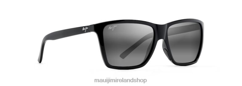 Maui Jim Sunglasses Ireland 2J26J208 | Maui Jim Cruzem Polarized Rectangular Sunglasses Black Gloss/Neutral Grey