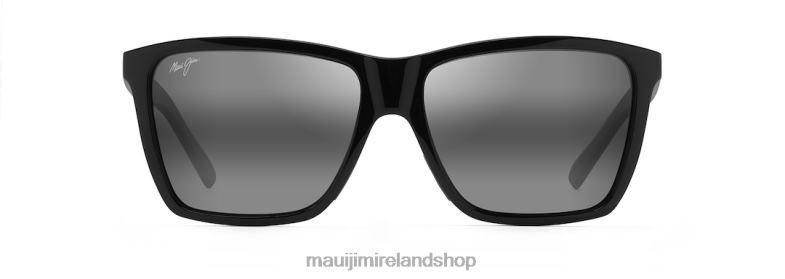 Maui Jim Sunglasses Ireland 2J26J208 | Maui Jim Cruzem Polarized Rectangular Sunglasses Black Gloss/Neutral Grey