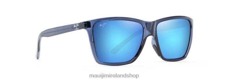 Maui Jim Sunglasses Ireland 2J26J209 | Maui Jim Cruzem Polarized Rectangular Sunglasses Dark Translucent Blue/Blue Hawaii