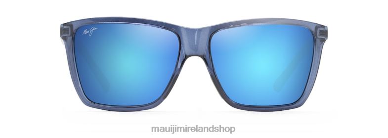 Maui Jim Sunglasses Ireland 2J26J209 | Maui Jim Cruzem Polarized Rectangular Sunglasses Dark Translucent Blue/Blue Hawaii