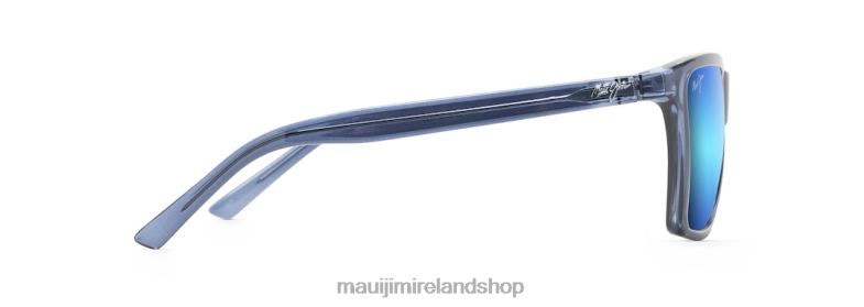 Maui Jim Sunglasses Ireland 2J26J209 | Maui Jim Cruzem Polarized Rectangular Sunglasses Dark Translucent Blue/Blue Hawaii
