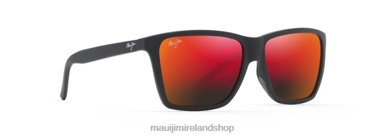 Maui Jim Sunglasses Ireland 2J26J211 | Maui Jim Cruzem Polarized Rectangular Sunglasses Matte Black/HAWAII LAVA
