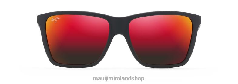 Maui Jim Sunglasses Ireland 2J26J211 | Maui Jim Cruzem Polarized Rectangular Sunglasses Matte Black/HAWAII LAVA