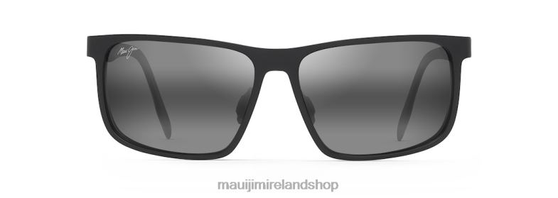 Maui Jim Sunglasses Ireland 2J26J215 | Maui Jim Wana Polarized Rectangular Sunglasses Matte Black/Neutral Grey