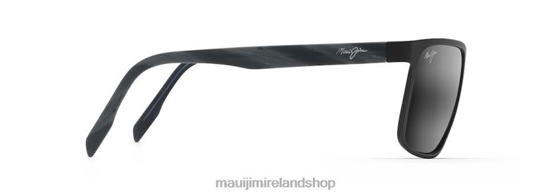 Maui Jim Sunglasses Ireland 2J26J215 | Maui Jim Wana Polarized Rectangular Sunglasses Matte Black/Neutral Grey