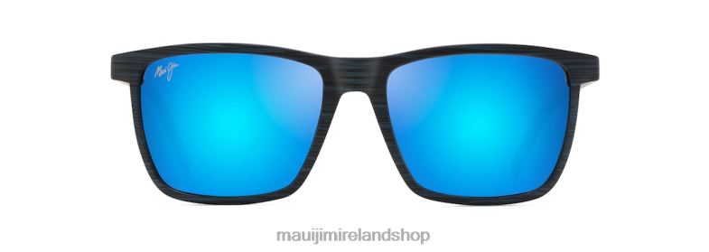 Maui Jim Sunglasses Ireland 2J26J26 | Maui Jim One Way Polarized Rectangular Sunglasses Dark Navy Stripe/Blue Hawaii