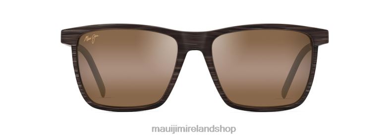 Maui Jim Sunglasses Ireland 2J26J27 | Maui Jim One Way Polarized Rectangular Sunglasses Brown Stripe/HCL Bronze