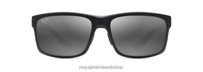 Maui Jim Sunglasses Ireland 2J26J343 | Maui Jim Pokowai Arch Polarized Rectangular Sunglasses Matte Black/Neutral Grey