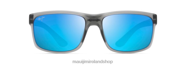 Maui Jim Sunglasses Ireland 2J26J344 | Maui Jim Pokowai Arch Polarized Rectangular Sunglasses Translucent Matte Grey/Blue Hawaii