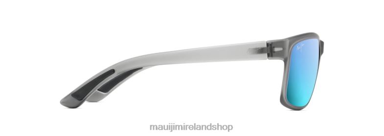 Maui Jim Sunglasses Ireland 2J26J344 | Maui Jim Pokowai Arch Polarized Rectangular Sunglasses Translucent Matte Grey/Blue Hawaii