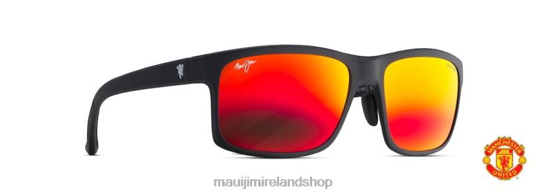 Maui Jim Sunglasses Ireland 2J26J346 | Maui Jim Pokowai Arch Polarized Rectangular Sunglasses Matte Black/HAWAII LAVA