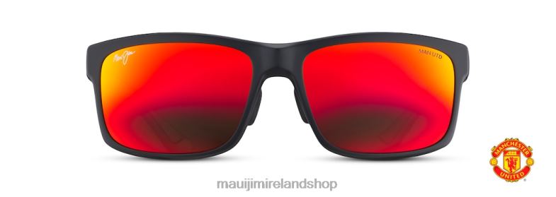 Maui Jim Sunglasses Ireland 2J26J346 | Maui Jim Pokowai Arch Polarized Rectangular Sunglasses Matte Black/HAWAII LAVA