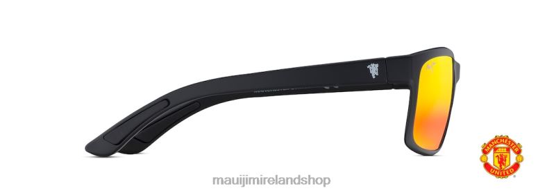 Maui Jim Sunglasses Ireland 2J26J346 | Maui Jim Pokowai Arch Polarized Rectangular Sunglasses Matte Black/HAWAII LAVA