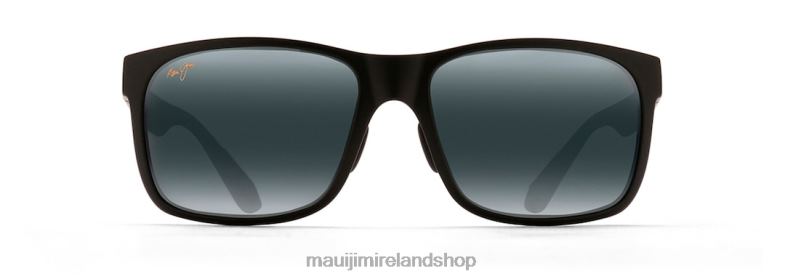 Maui Jim Sunglasses Ireland 2J26J351 | Maui Jim Red Sands Asian Fit Polarized Rectangular Sunglasses Matte Black/Neutral Grey