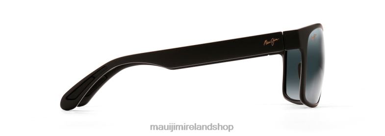 Maui Jim Sunglasses Ireland 2J26J351 | Maui Jim Red Sands Asian Fit Polarized Rectangular Sunglasses Matte Black/Neutral Grey