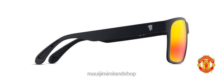 Maui Jim Sunglasses Ireland 2J26J355 | Maui Jim Red Sands Asian Fit Polarized Rectangular Sunglasses Matte Black/HAWAII LAVA