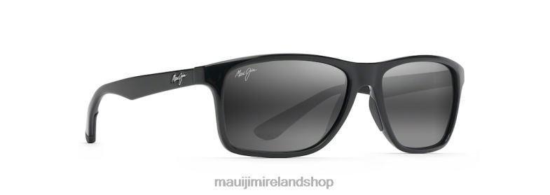 Maui Jim Sunglasses Ireland 2J26J365 | Maui Jim Onshore Polarized Rectangular Sunglasses Gloss Black/Neutral Grey