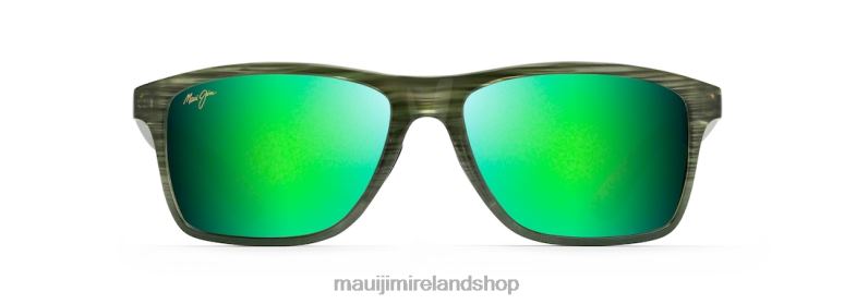 Maui Jim Sunglasses Ireland 2J26J367 | Maui Jim Onshore Polarized Rectangular Sunglasses Olive Stripe Fade/Green