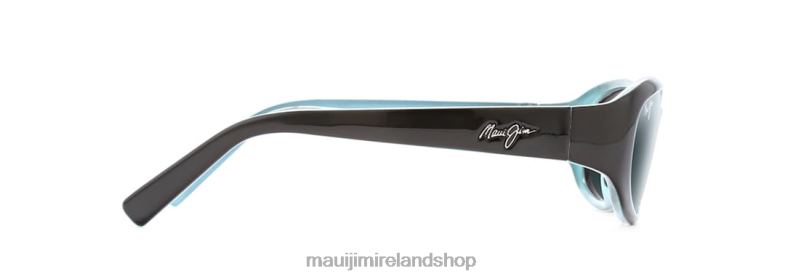 Maui Jim Sunglasses Ireland 2J26J409 | Maui Jim Punchbowl Polarized Rectangular Sunglasses Black with Blue US/Neutral Grey