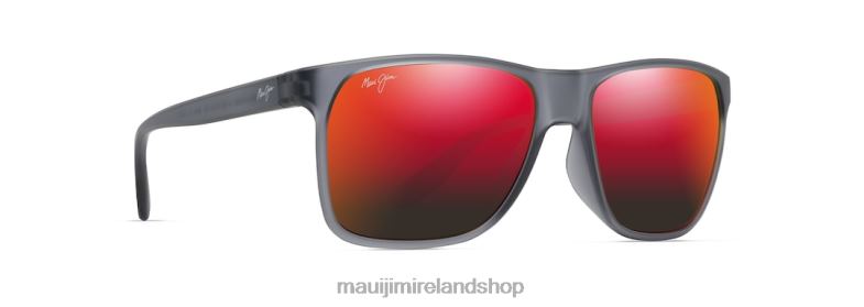 Maui Jim Sunglasses Ireland 2J26J40 | Maui Jim Pailolo Polarized Rectangular Sunglasses Translucent Matte Grey/HAWAII LAVA