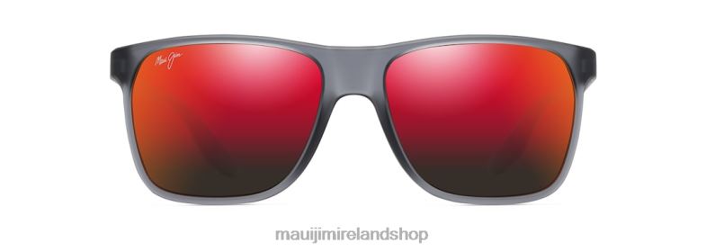 Maui Jim Sunglasses Ireland 2J26J40 | Maui Jim Pailolo Polarized Rectangular Sunglasses Translucent Matte Grey/HAWAII LAVA