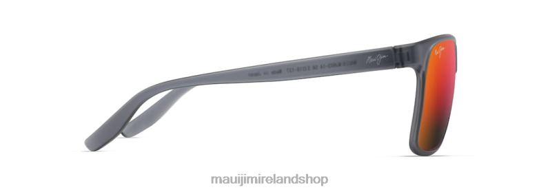 Maui Jim Sunglasses Ireland 2J26J40 | Maui Jim Pailolo Polarized Rectangular Sunglasses Translucent Matte Grey/HAWAII LAVA