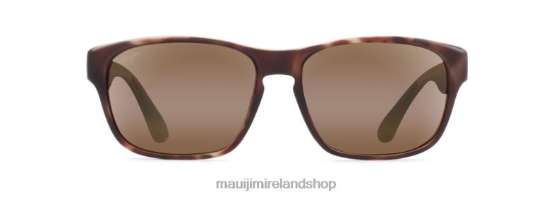 Maui Jim Sunglasses Ireland 2J26J418 | Maui Jim Mixed Plate Polarized Rectangular Sunglasses Matte Tortoise Rubber/HCL Bronze