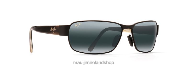 Maui Jim Sunglasses Ireland 2J26J435 | Maui Jim Black Coral Polarized Rectangular Sunglasses Matte Black/Neutral Grey