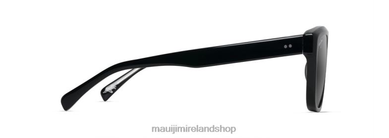 Maui Jim Sunglasses Ireland 2J26J59 | Maui Jim S-Turns Polarized Rectangular Sunglasses Black with Crystal Interior/Neutral Grey