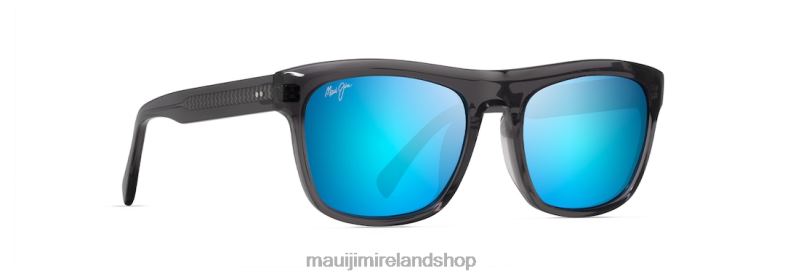 Maui Jim Sunglasses Ireland 2J26J60 | Maui Jim S-Turns Polarized Rectangular Sunglasses Dark Translucent Grey/Blue Hawaii