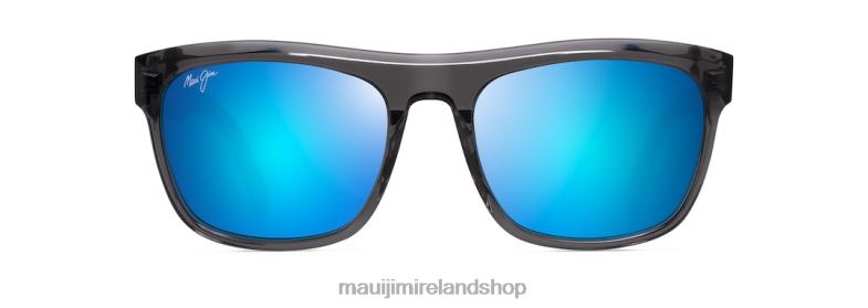 Maui Jim Sunglasses Ireland 2J26J60 | Maui Jim S-Turns Polarized Rectangular Sunglasses Dark Translucent Grey/Blue Hawaii