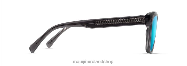 Maui Jim Sunglasses Ireland 2J26J60 | Maui Jim S-Turns Polarized Rectangular Sunglasses Dark Translucent Grey/Blue Hawaii